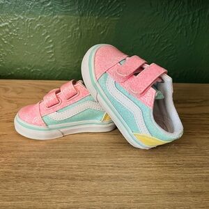 Toddler 4T Vans Old Skool Glitter Skate Shoe EUC